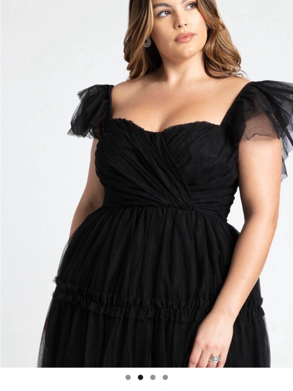 Eloquii Black Fluttery Tiered Tulle Dress - Picture 11 of 14
